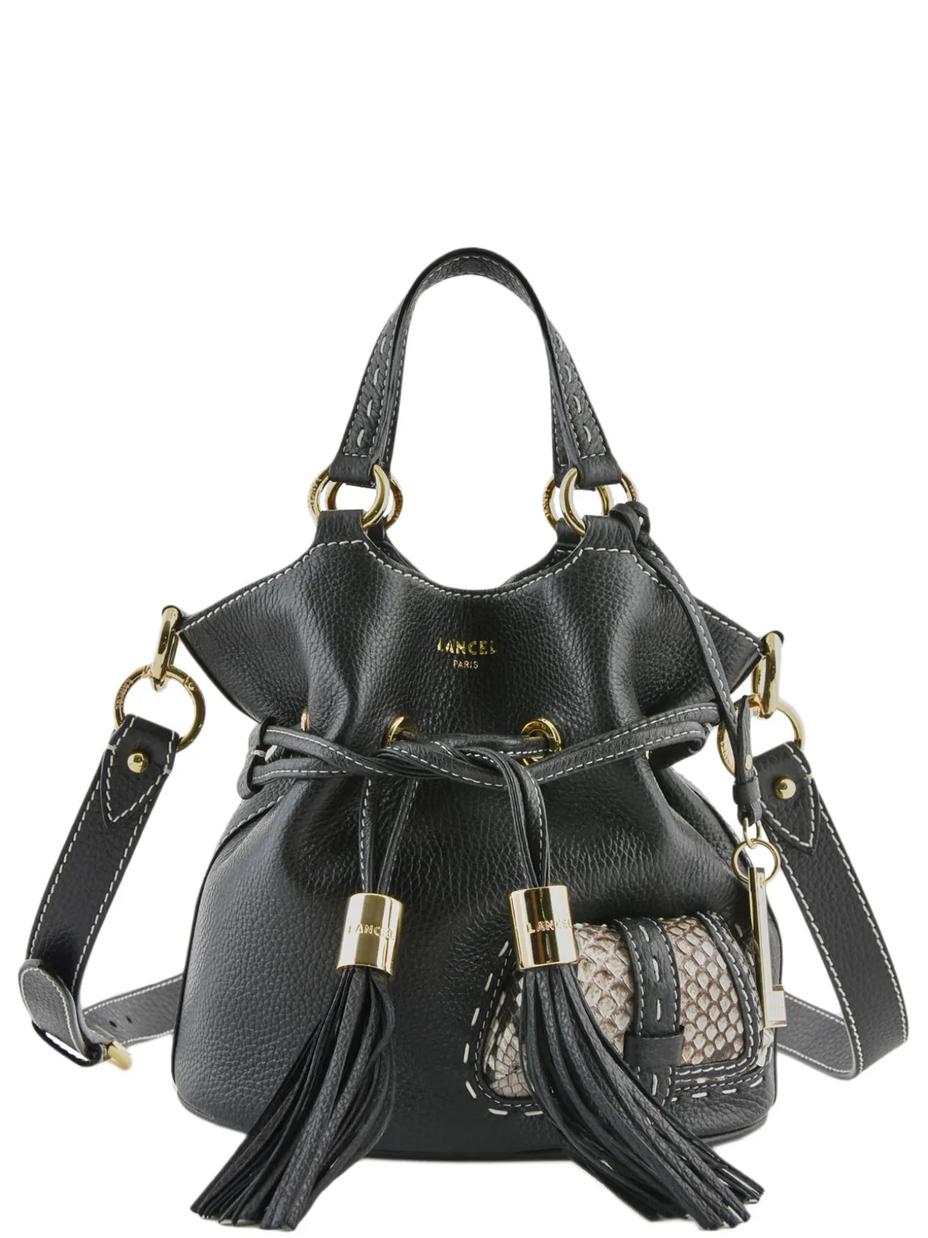 Sac seau S Premier Flirt Python cuir LANCEL