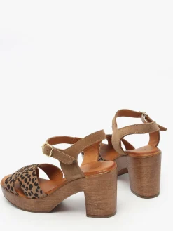 Sandales à talon Musieges en cuir COCO ABRICOT