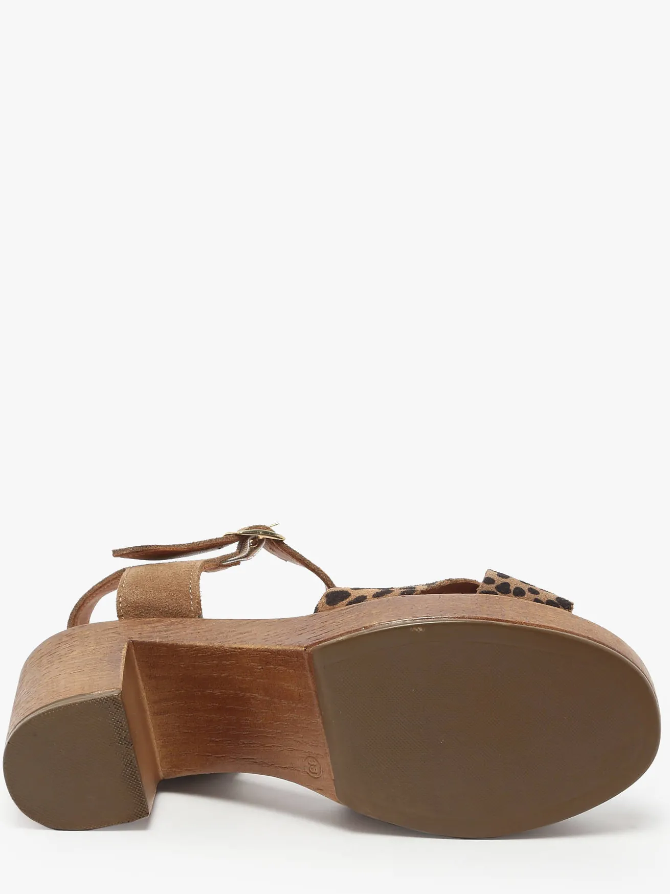 Sandales à talon Musieges en cuir COCO ABRICOT