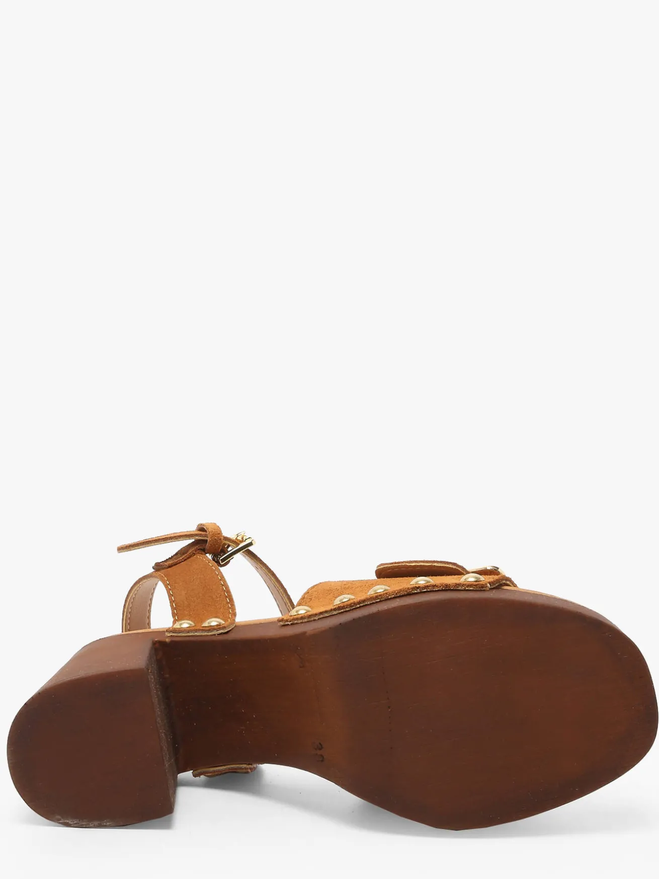 Sandales à talon Sagonne en cuir COCO ABRICOT