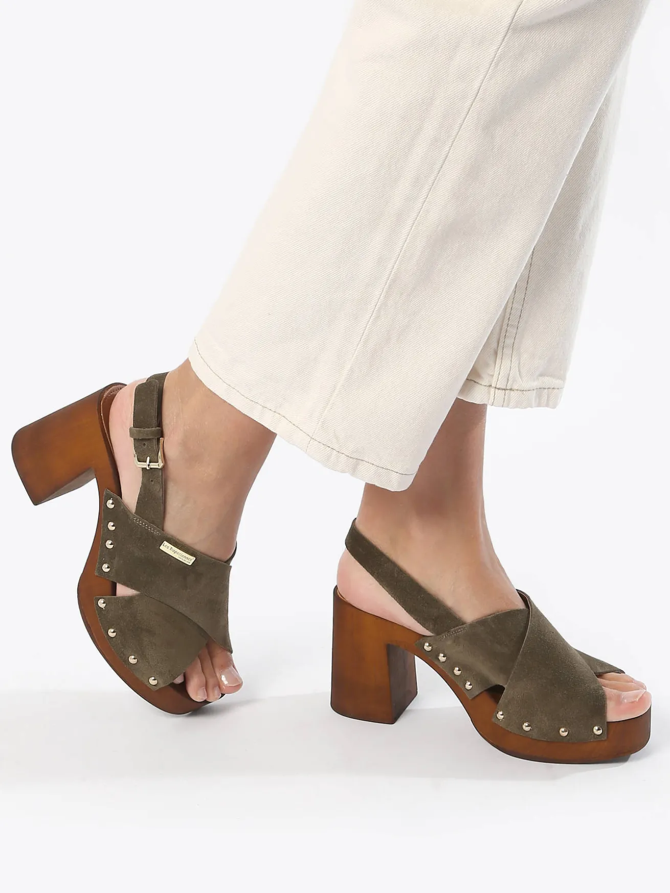 Sandales à talon Tessy en cuir LES TROPEZIENNES