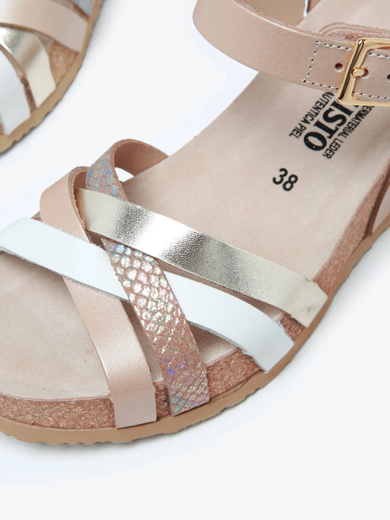 Sandales talon compensé en cuir MEPHISTO