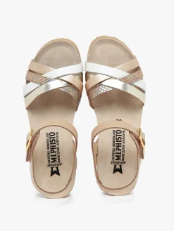 Sandales talon compensé en cuir MEPHISTO