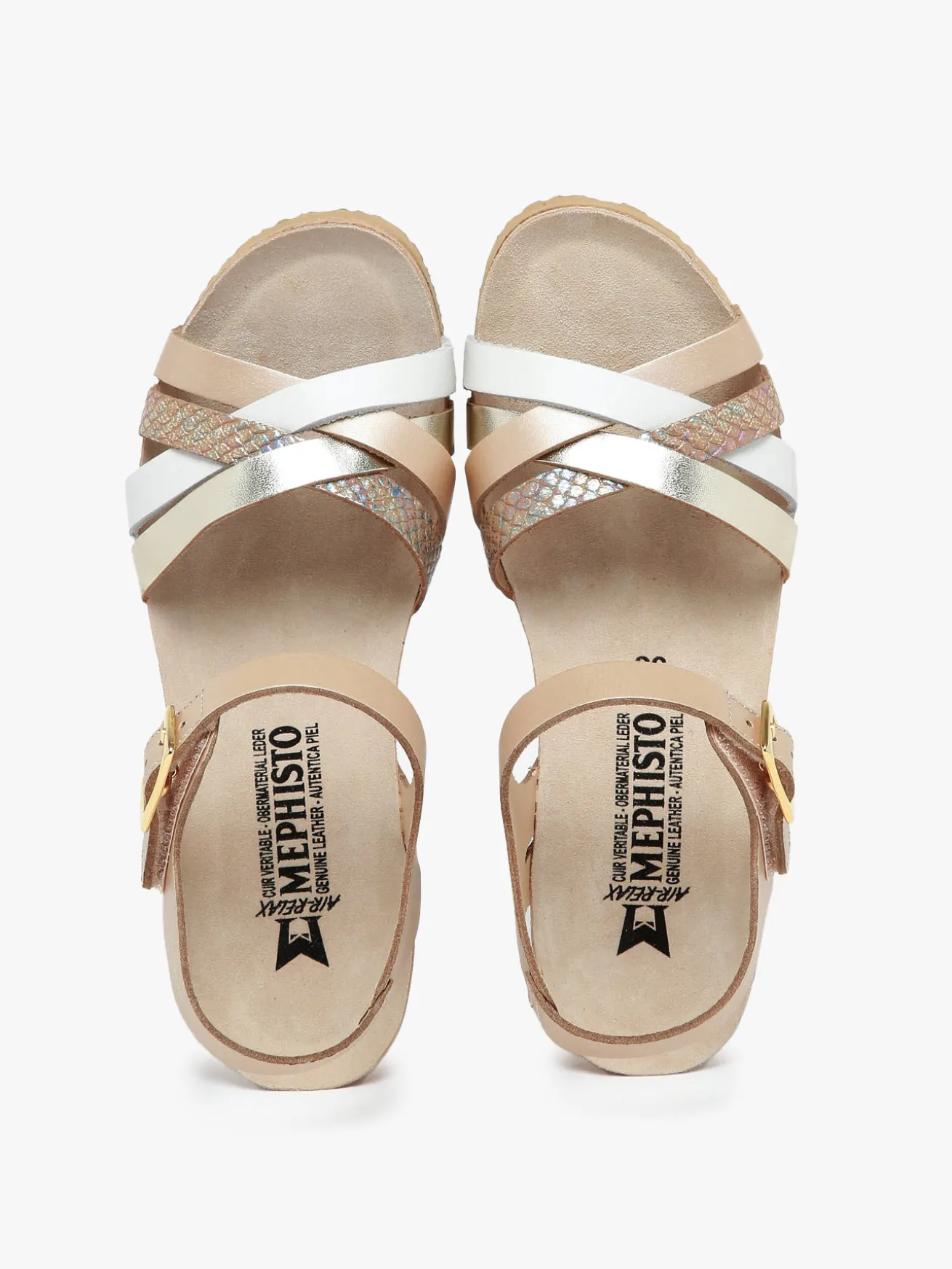Sandales talon compensé en cuir MEPHISTO