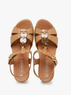 Sandales talon compensé en cuir MEPHISTO