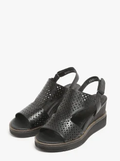 Sandales talon compensé en cuir TAMARIS