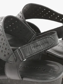 Sandales talon compensé en cuir TAMARIS
