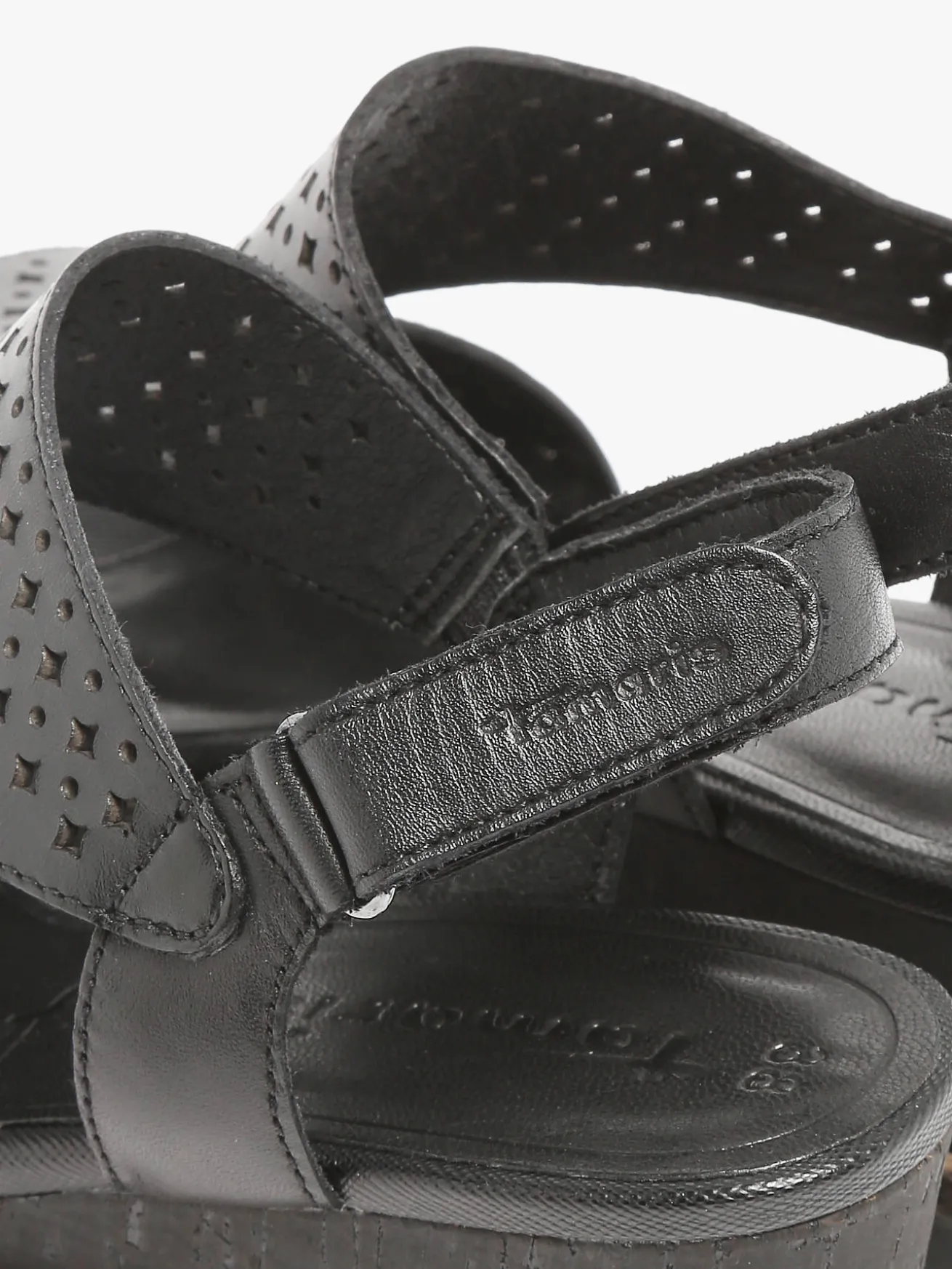 Sandales talon compensé en cuir TAMARIS