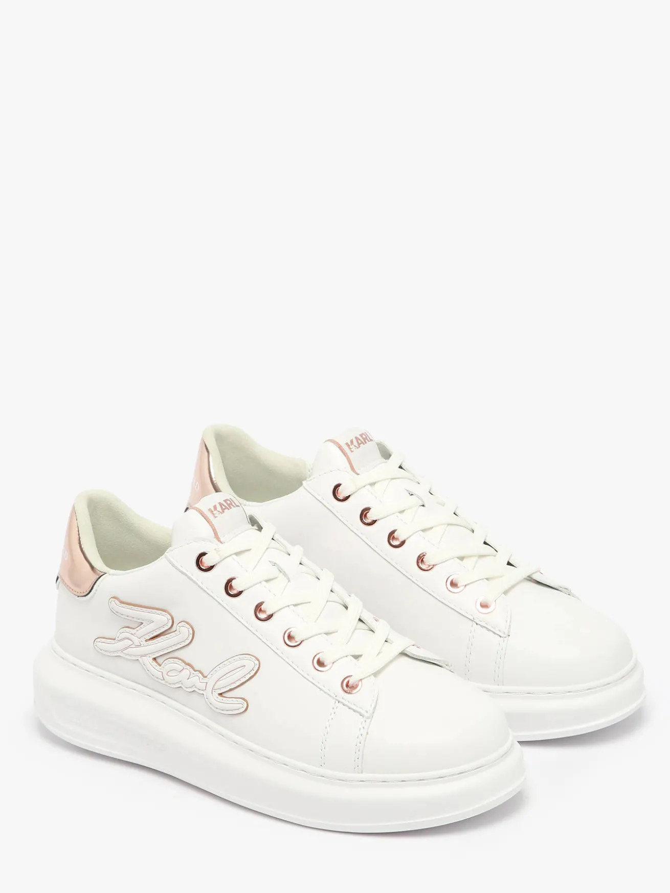 Sneakers Kapri Signiature Embossed en cuir KARL LAGERFELD