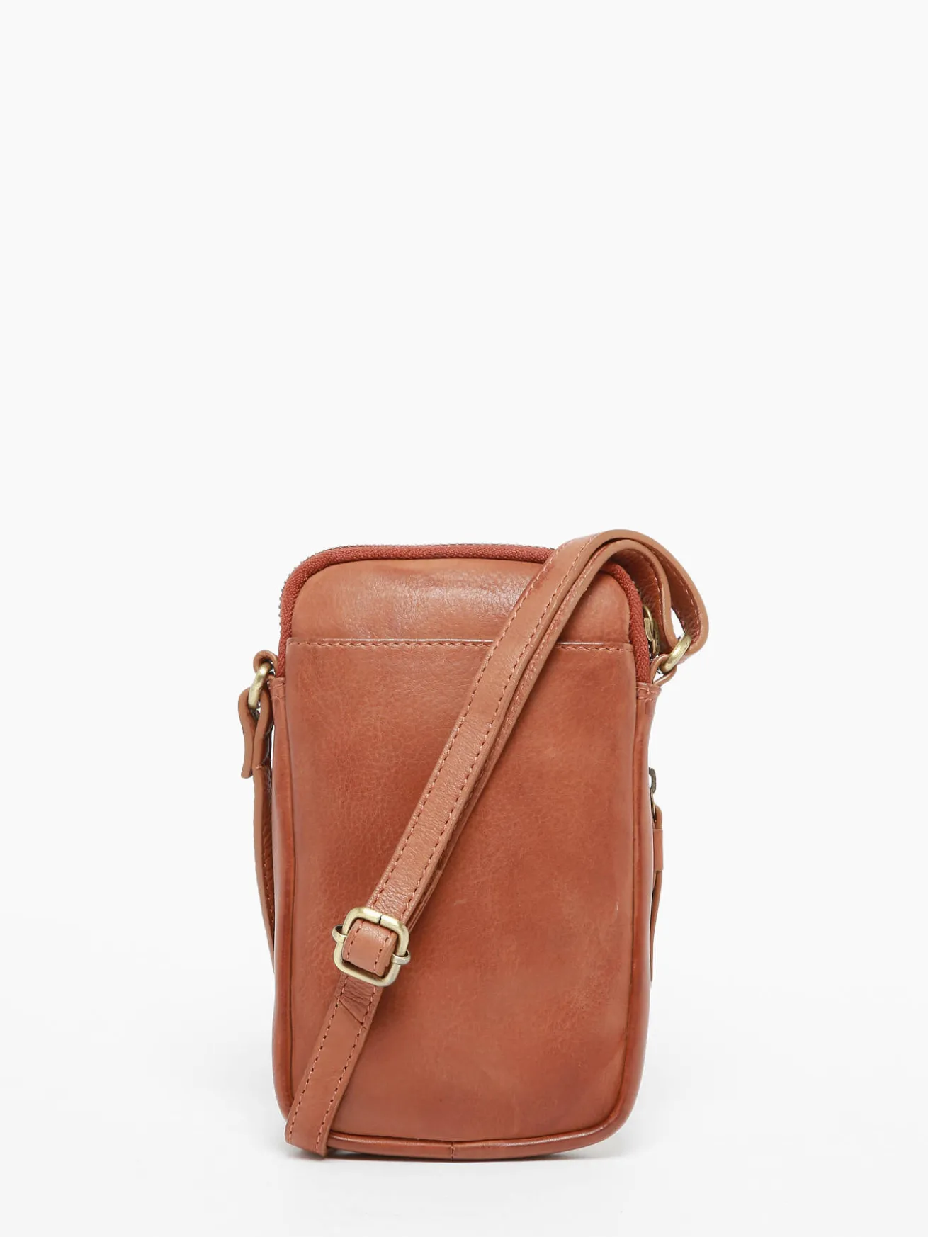 Étui téléphone et bandoulière cuir BASILIC PEPPER